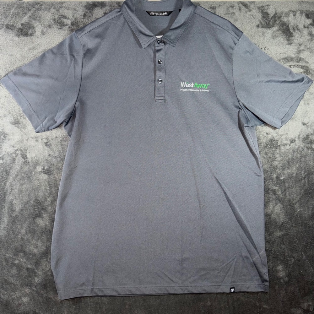 Mens XL Travis Mathew Polo Shirt Gray Excellent Logo Golf Top